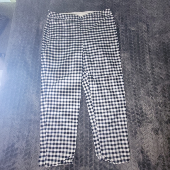 * Victoria Beckham size 8 Gingham plaid cropped pants - Picture 2 of 6